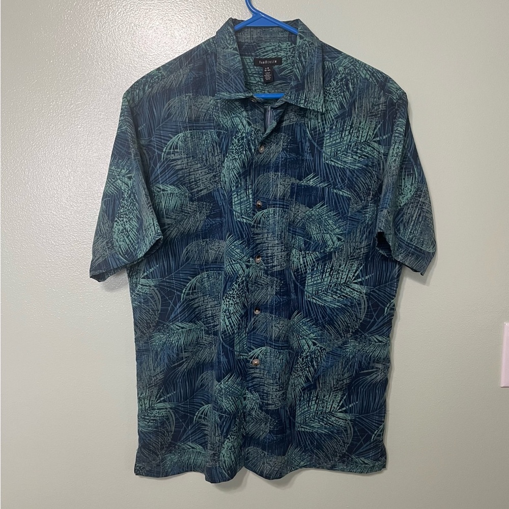 Van Heusen Men's Tropical Blue and Green Shirt